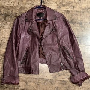 Blu Pepper Maroon Leather Jacket